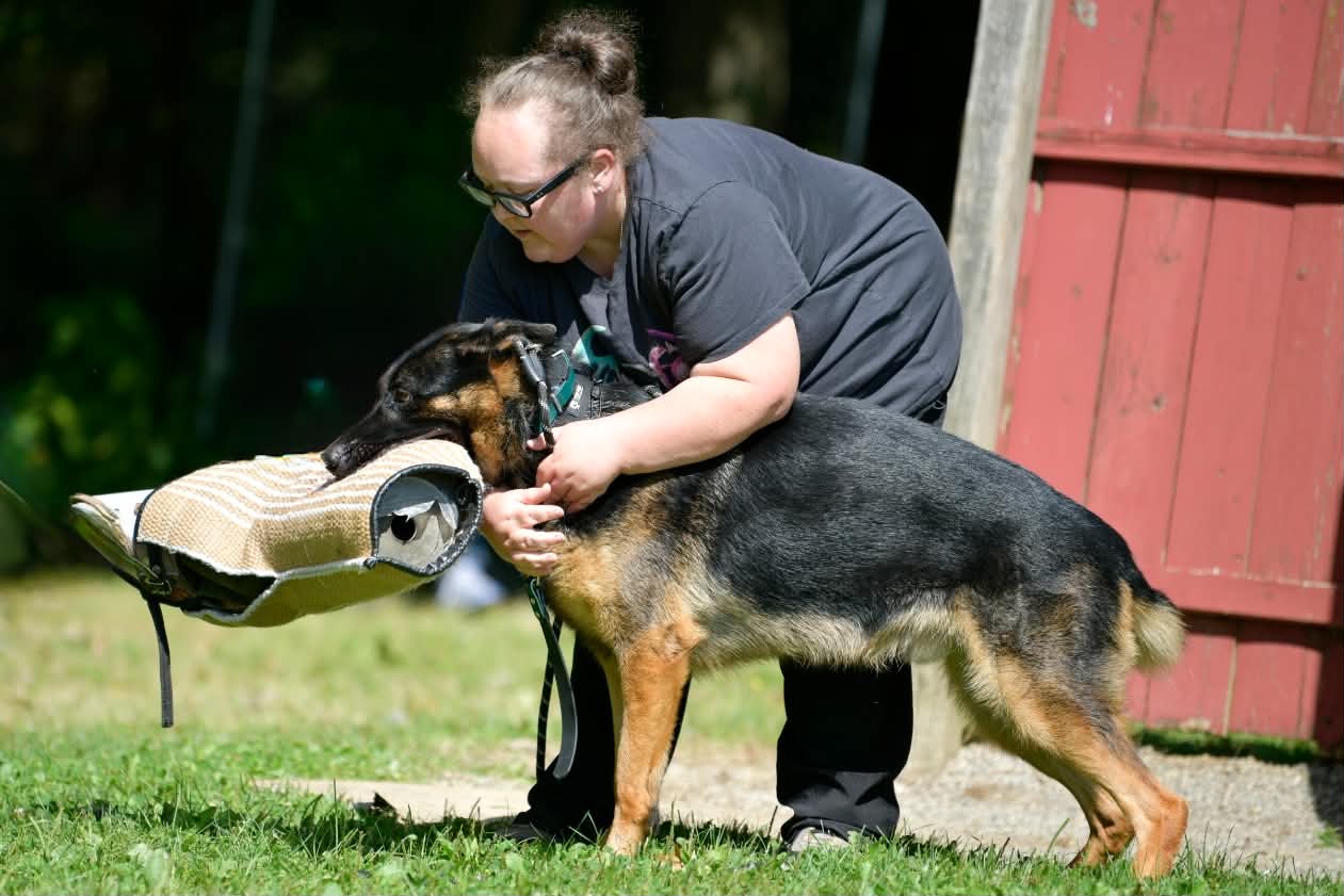 Tiffany and Judge during protection training